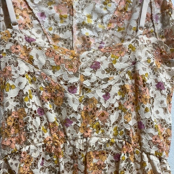 Victoria's Secret Floral Lace Teddy Romper XS Cream Retro Sleepwear‎ Lingerie - Picture 7 of 11